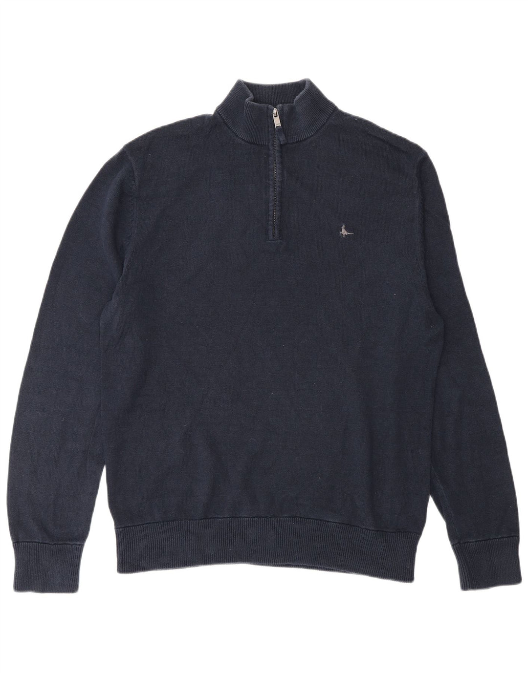 Maglione da uomo con collo con zip Jack Wills, grande cotone blu navy