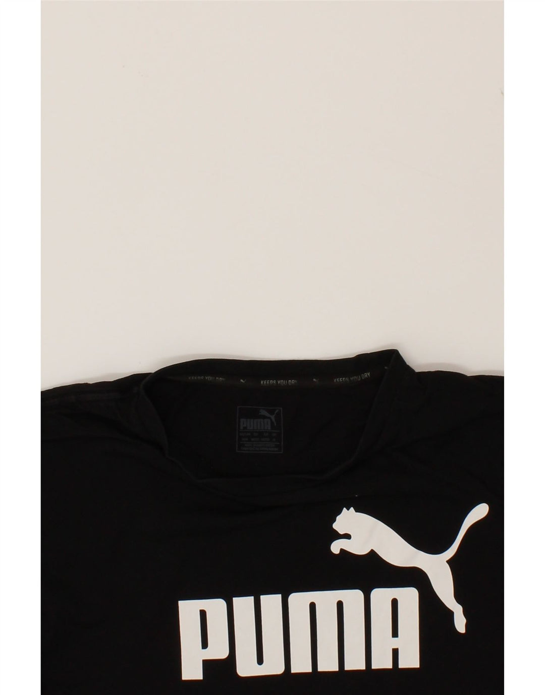 PUMA Mens Graphic T-Shirt Top Medium Black Vintage Puma and Second-Hand Puma from Messina Hembry 