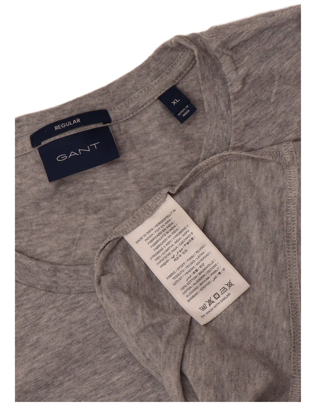 GANT T-shirt da uomo con vestibilità regolare, XL, in cotone grigio