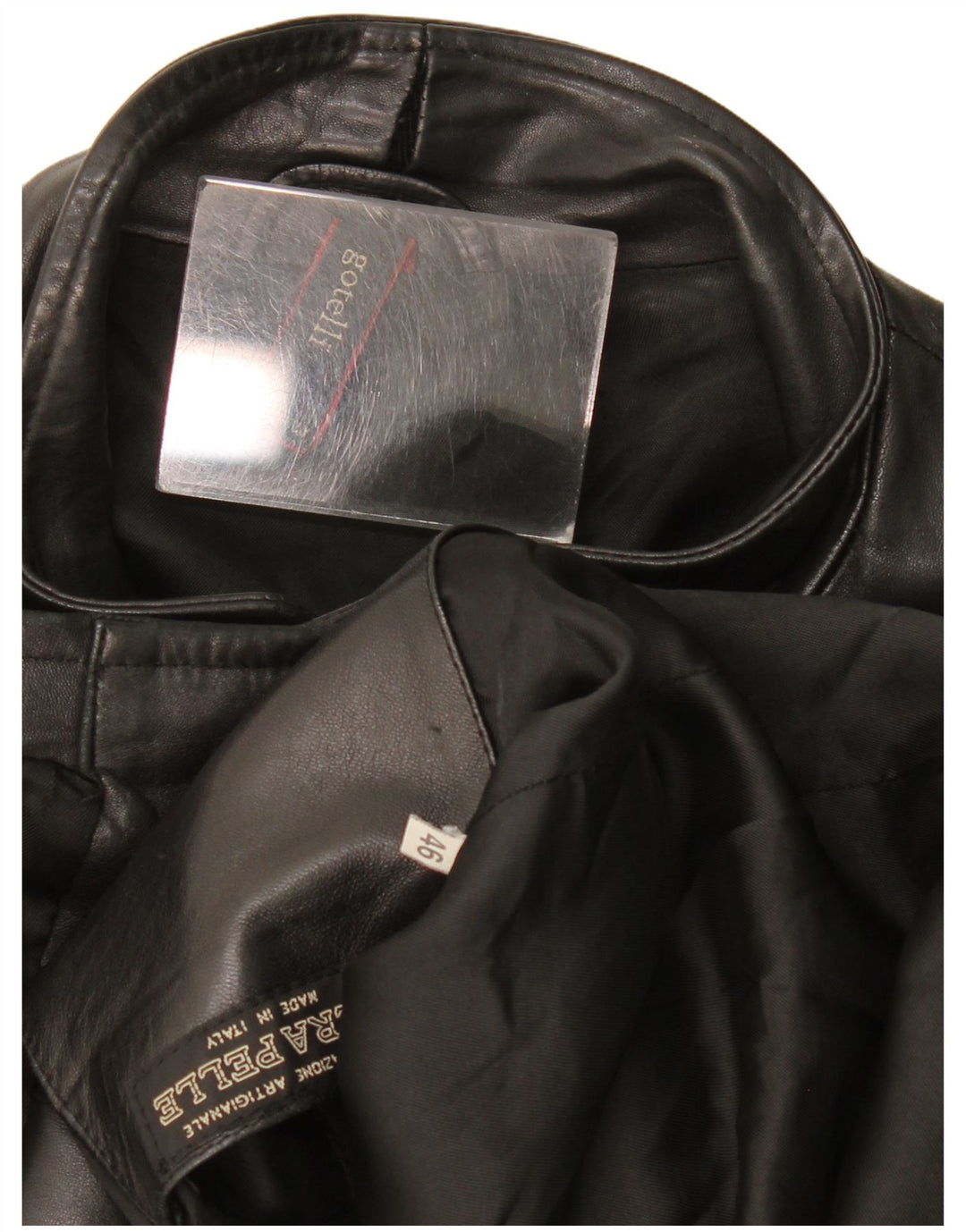 Giacca in Pelle Uomo Gotelli IT 46 Small Pelle Nera