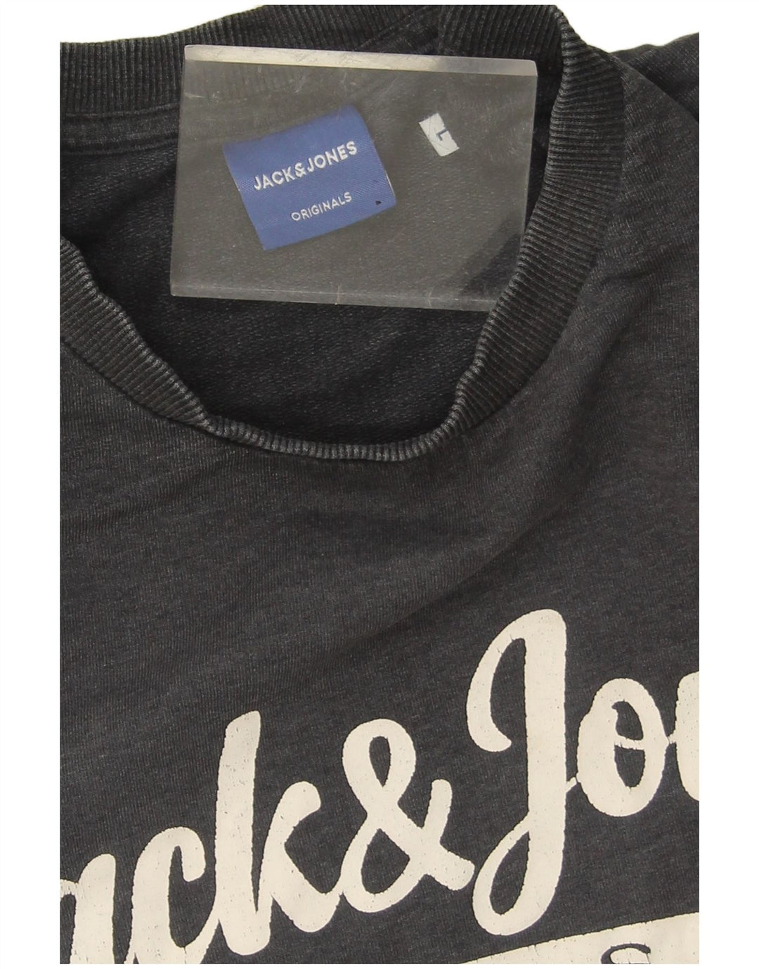 Jack & Jones Felpa grafica da uomo Maglione grande cotone grigio