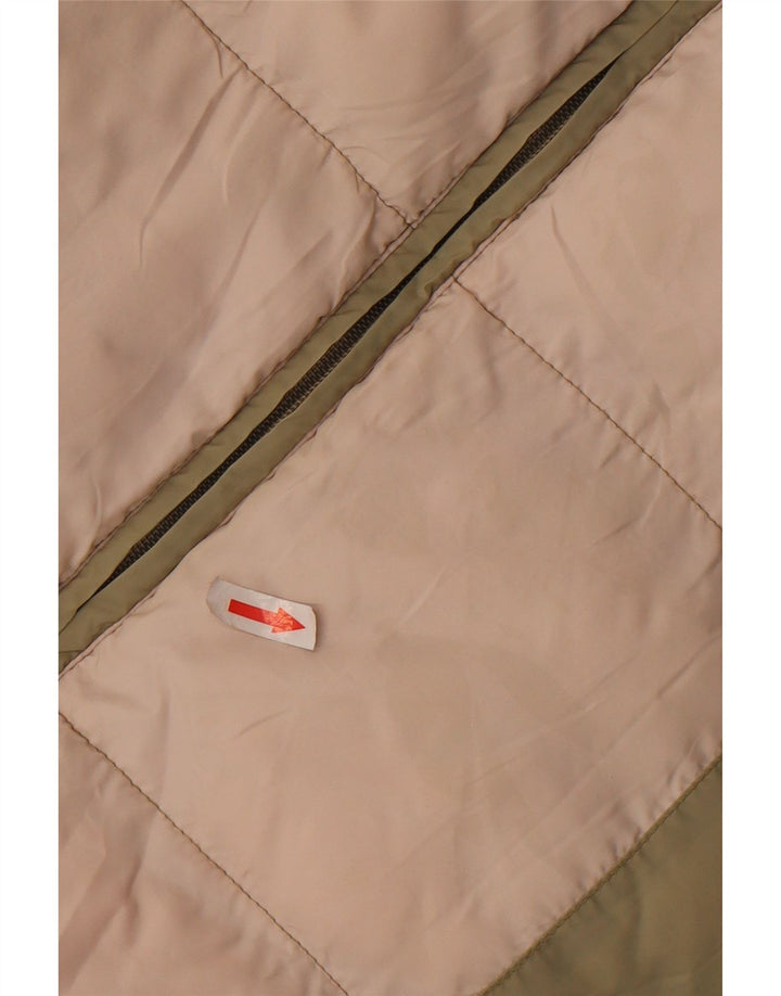 Gilet imbottito ASICS da donna UK 14 medio kaki poliestere color block