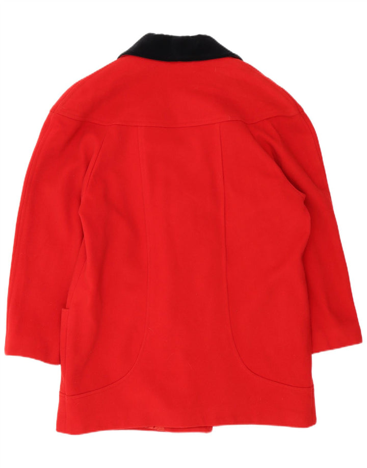 Cappotto doppiopetto vintage da donna IT 46 grande in lana rossa