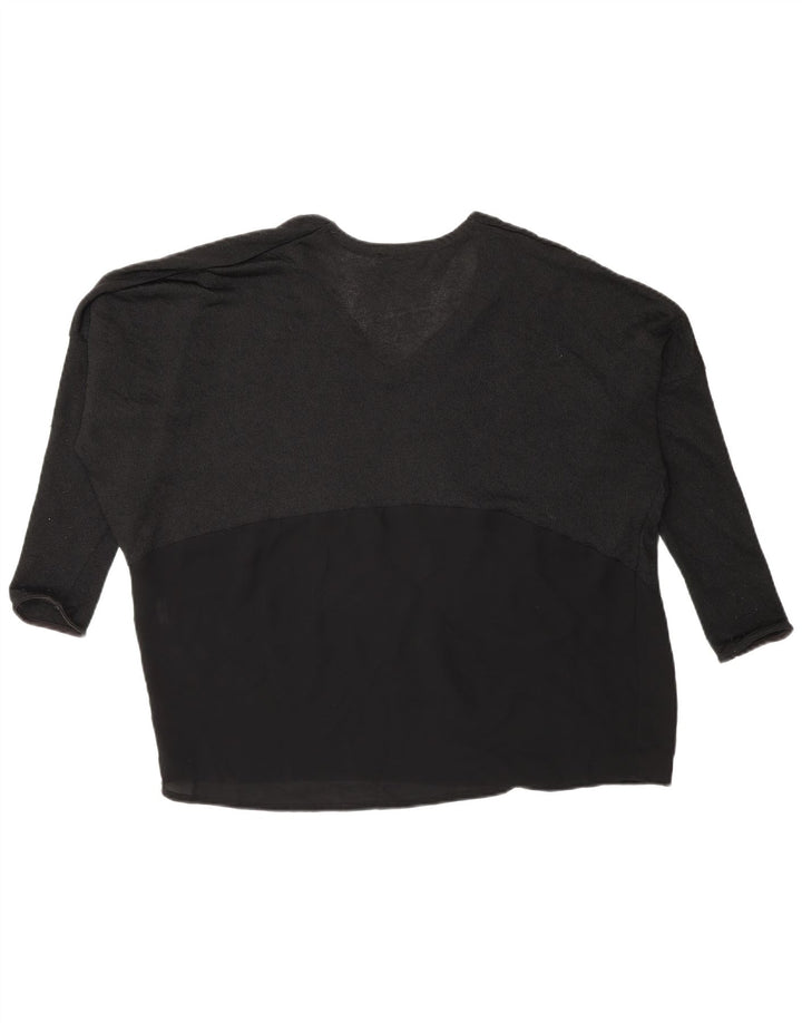 Top a pipistrello da donna Zara manica lunga UK 14 medio nero
