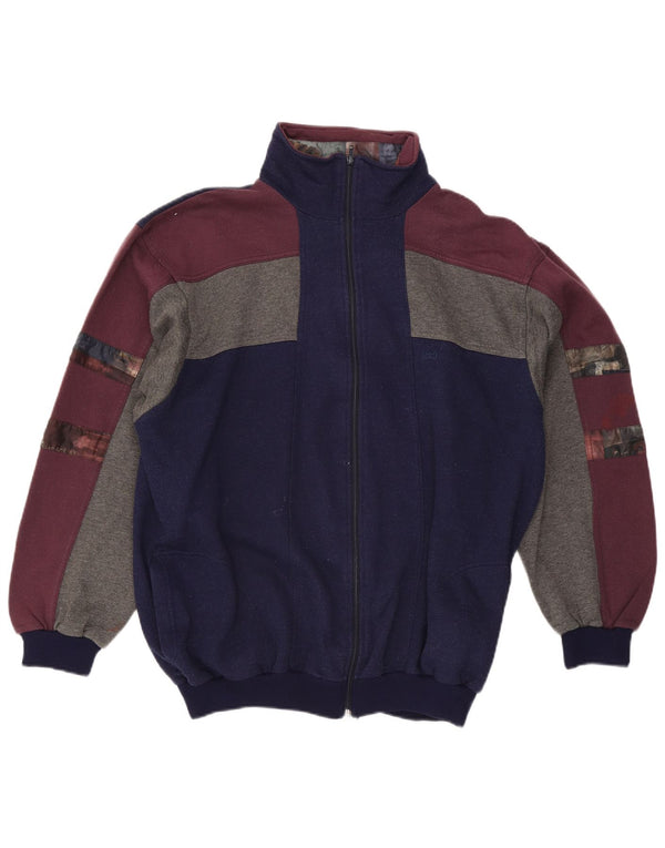 Maglione cardigan da uomo C&A XL in cotone color block blu navy