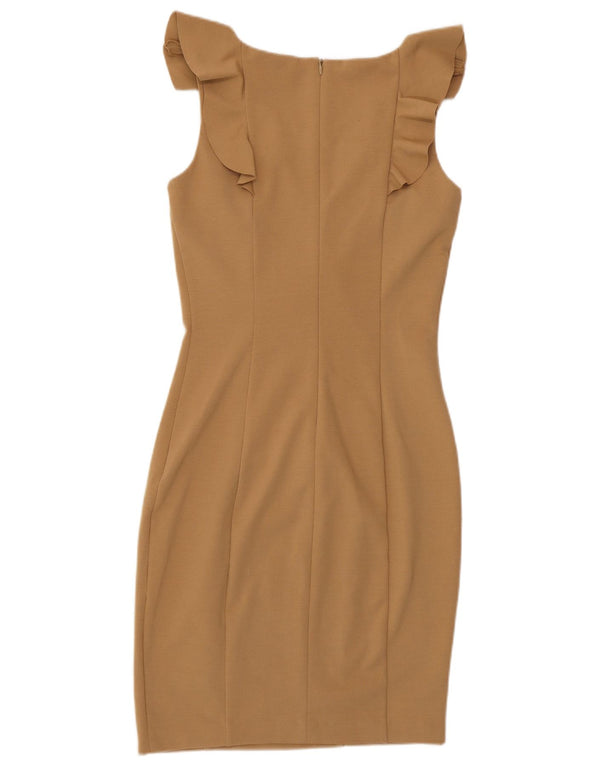 Abito aderente senza maniche da donna Oasis UK 8 piccolo poliestere marrone