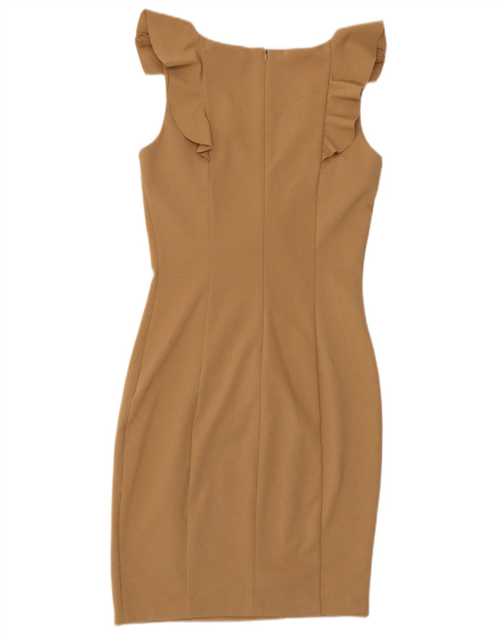 Abito aderente senza maniche da donna Oasis UK 8 piccolo poliestere marrone