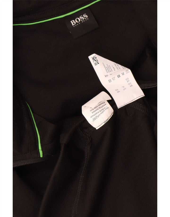 Felpa con cappuccio e zip da uomo Hugo Boss XL poliestere nero