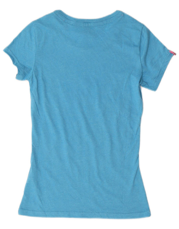 T-shirt grafica da donna Superdry Top UK 6 XS blu cotone