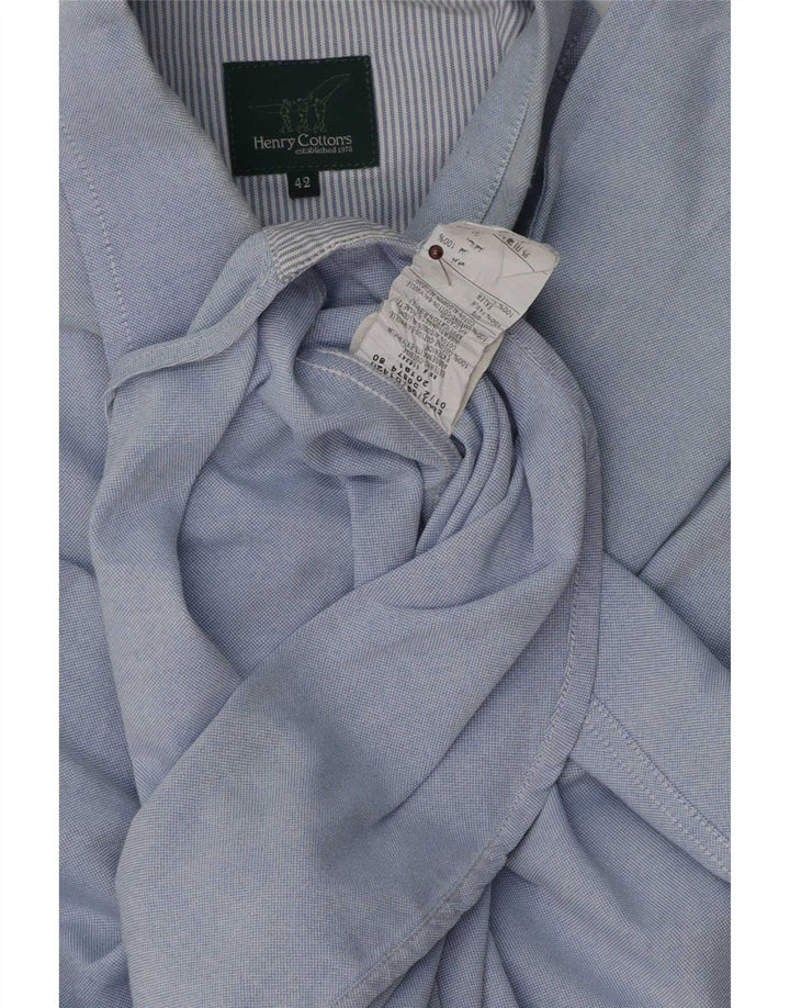 Camicia da uomo Henry Cottons taglia 42 grande cotone blu