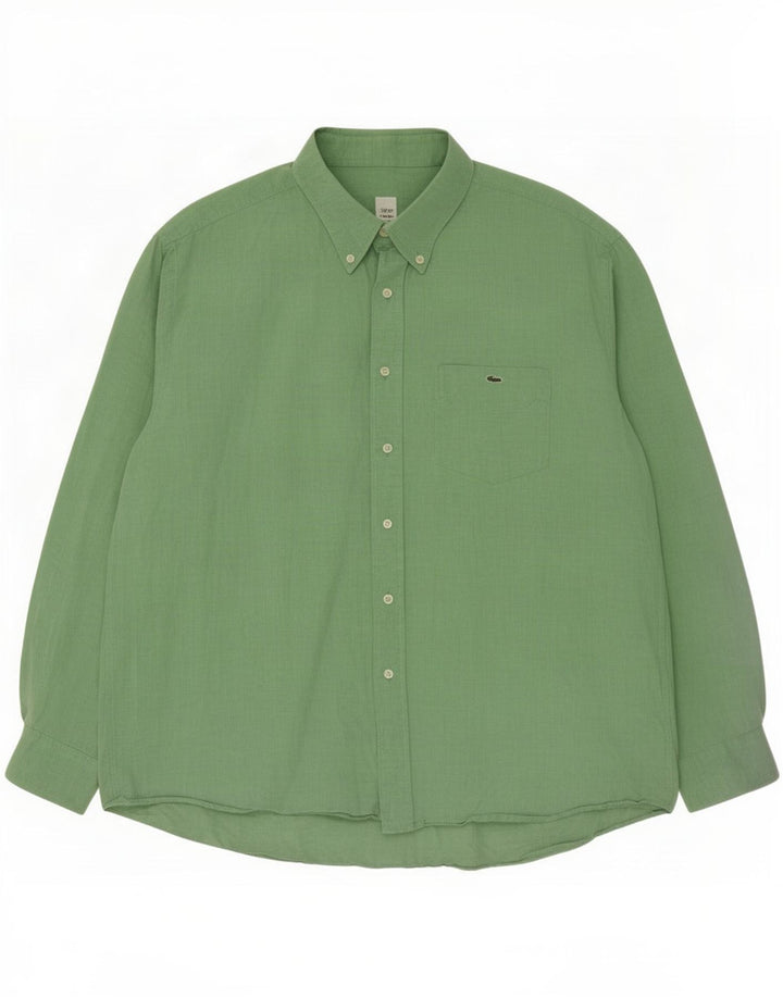 Camicia da uomo Lacoste taglia 44 XL lino verde
