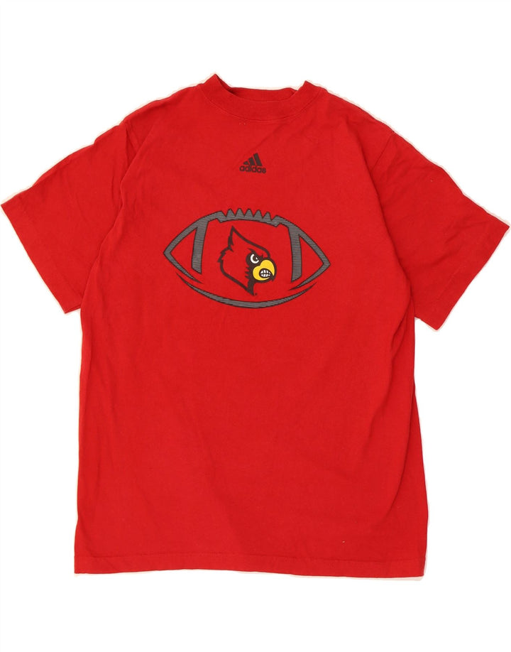 ADIDAS Boys Graphic T-Shirt Top 12-13 Years Red Vintage Adidas and Second-Hand Adidas from Messina Hembry 