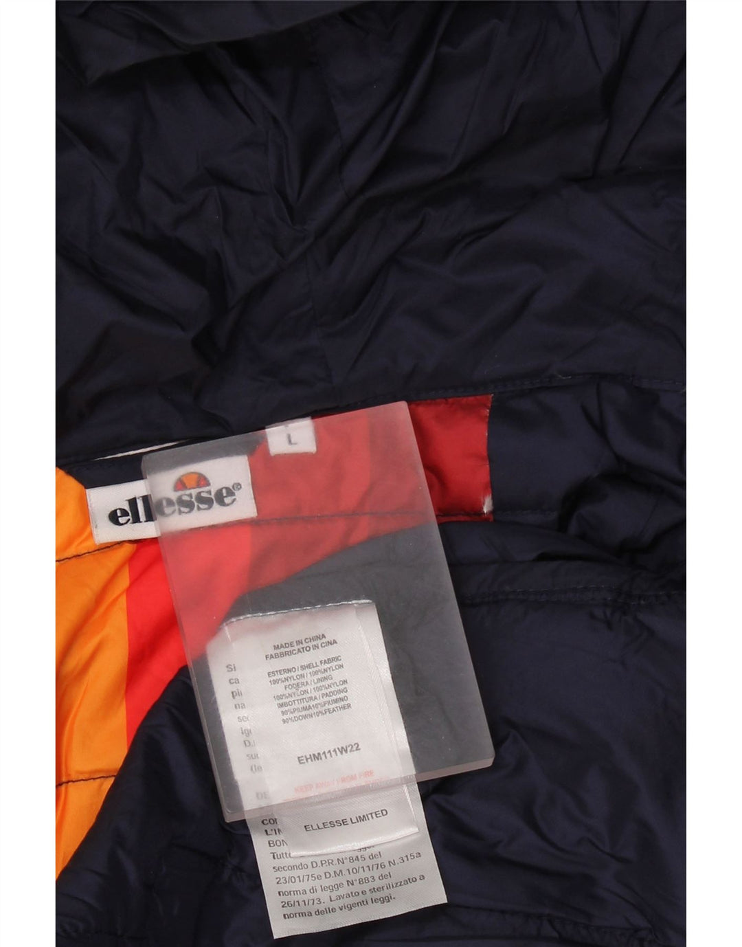 Giacca imbottita con cappuccio da uomo Ellesse UK 40 Large in nylon blu navy