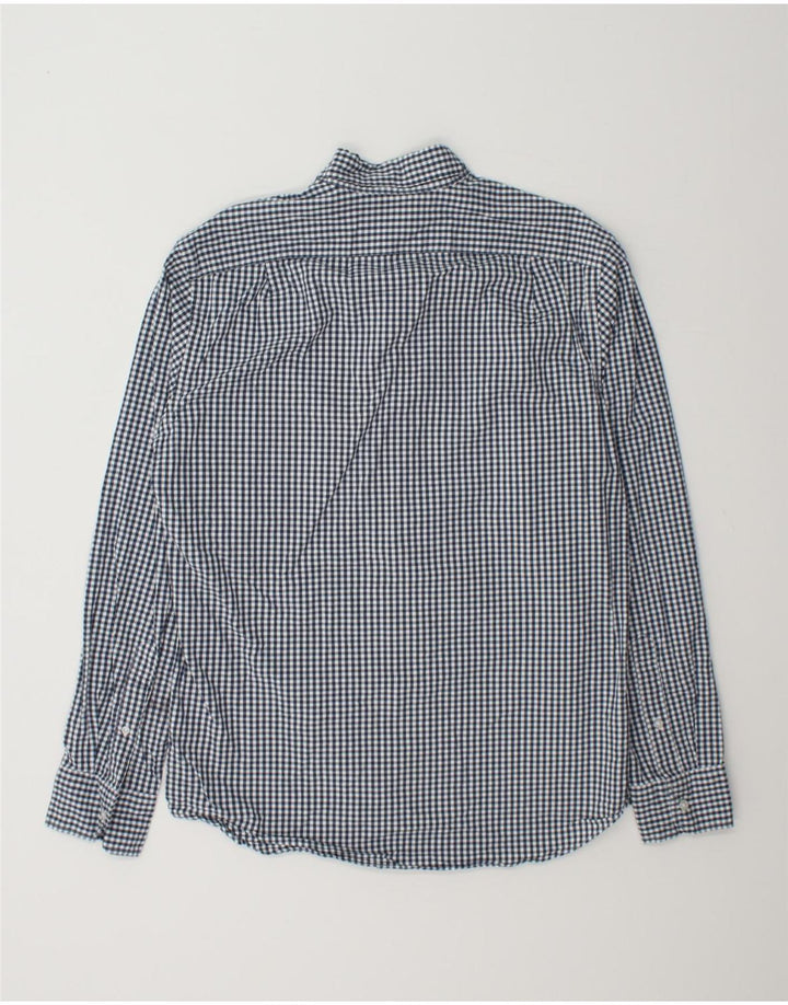 J. CREW Mens Flex Slim Shirt Medium Navy Blue Gingham Cotton Vintage J. Crew and Second-Hand J. Crew from Messina Hembry 