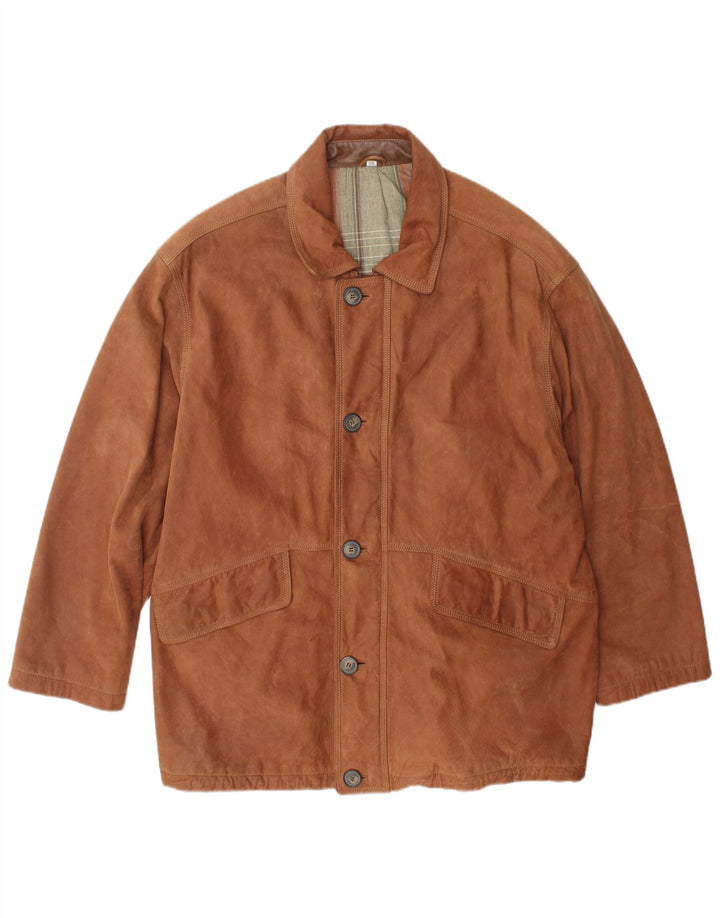 Giacca da uomo in pelle scamosciata Giaccomo Larusso UK 42 XL in pelle marrone