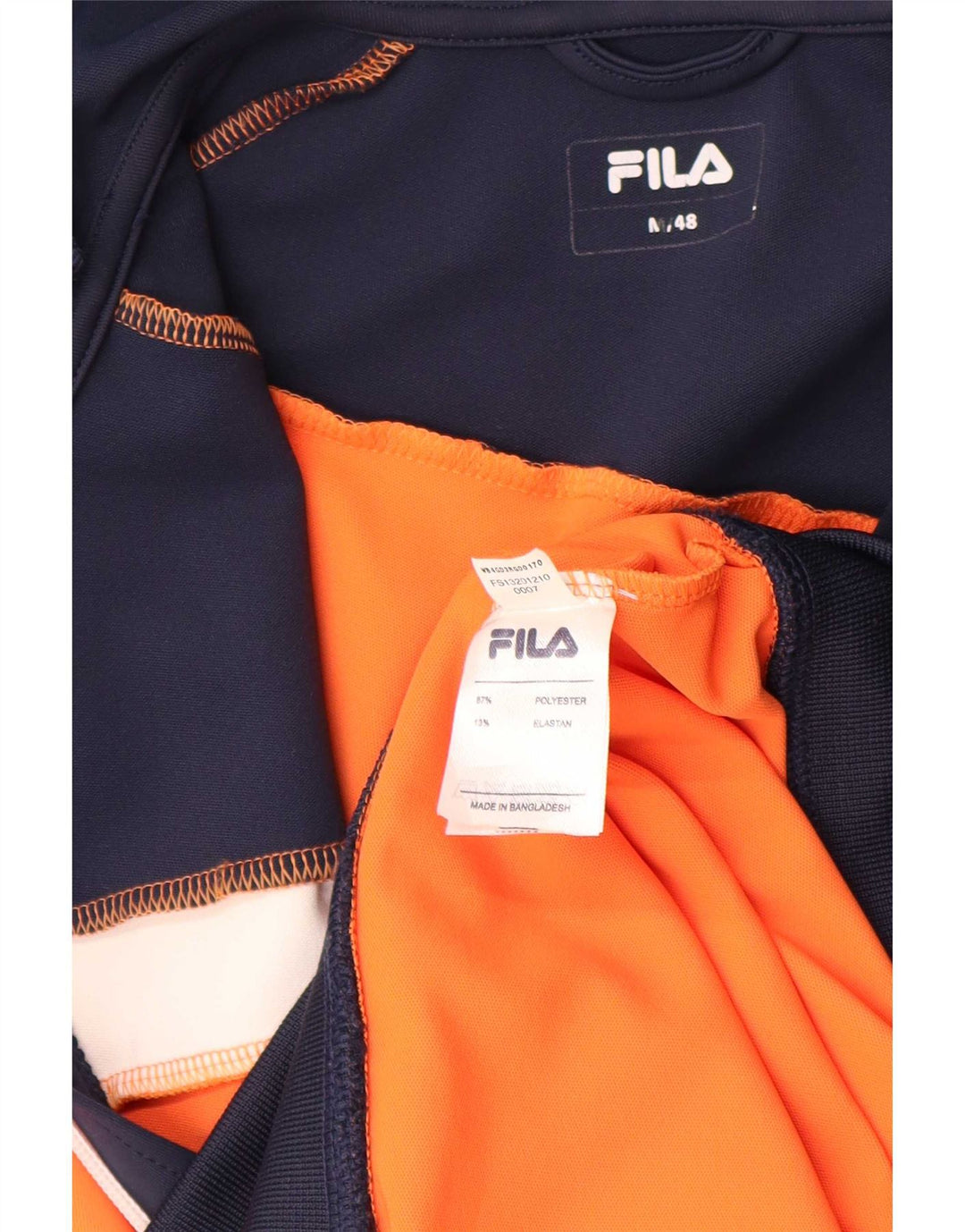 Maglione con cappuccio e zip da uomo Fila in poliestere color block arancione medio
