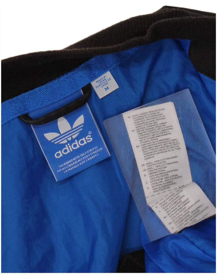 Giacca da college grafica da uomo Adidas UK 38 cotone color block nero medio