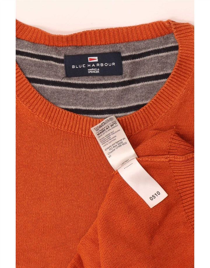 Maglione maglione girocollo da uomo Marks & Spencer blu Harbour grande arancione
