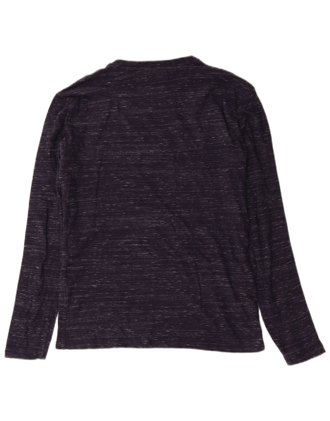 Top da uomo Superdry a maniche lunghe in cotone screziato blu navy