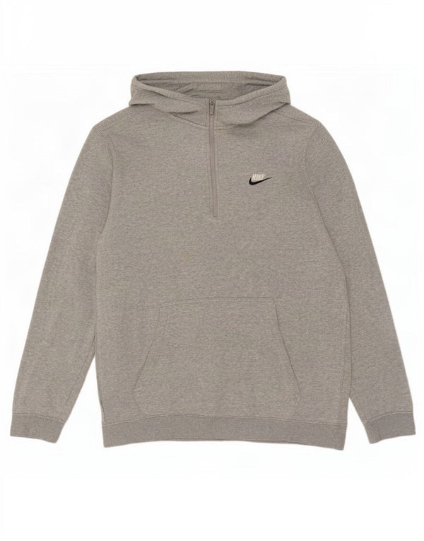 Maglia con cappuccio e zip Nike da uomo, grande, in cotone grigio screziato