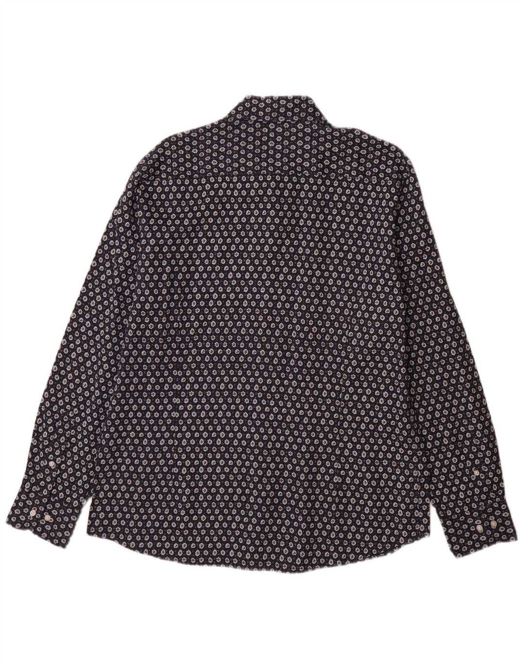 Camicia da uomo Massimo Dutti XL Lino floreale blu navy