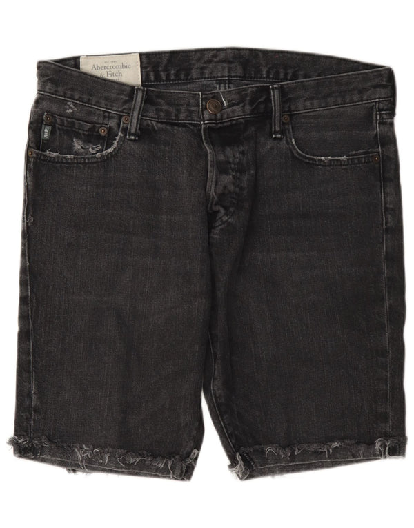 Pantaloncini di jeans da uomo Abercrombie & Fitch W33 in cotone grigio medio