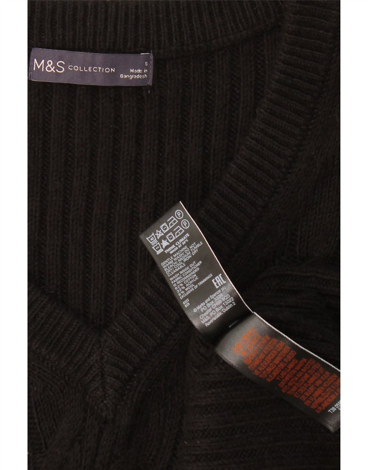 MARKS & SPENCER Canotta oversize da donna UK 10 piccola in cotone nero