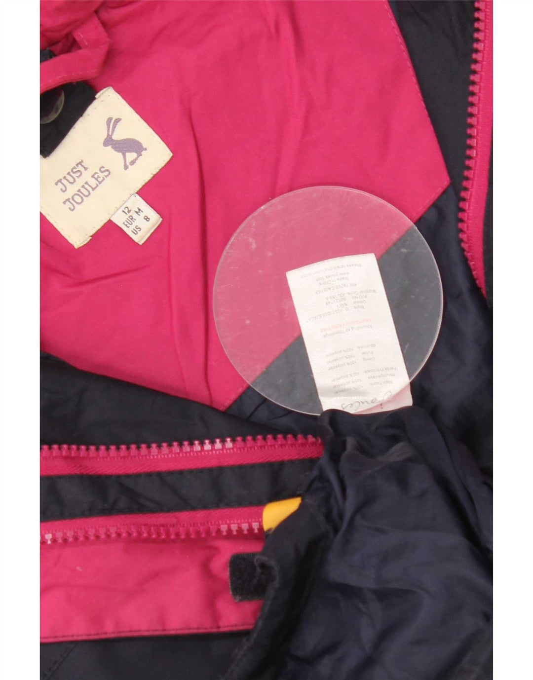 Giacca antipioggia con cappuccio da donna Joules UK 12 medio blu navy poliestere