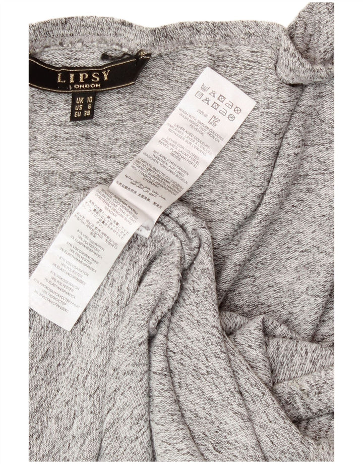 Maglione cardigan lungo oversize da donna Lipsy UK 10 piccolo grigio chiazzato