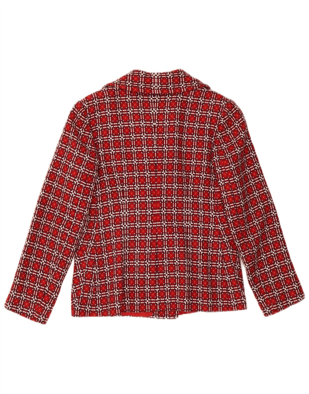 Giacca blazer doppiopetto da donna VINTAGE UK 6 XS quadri rossi