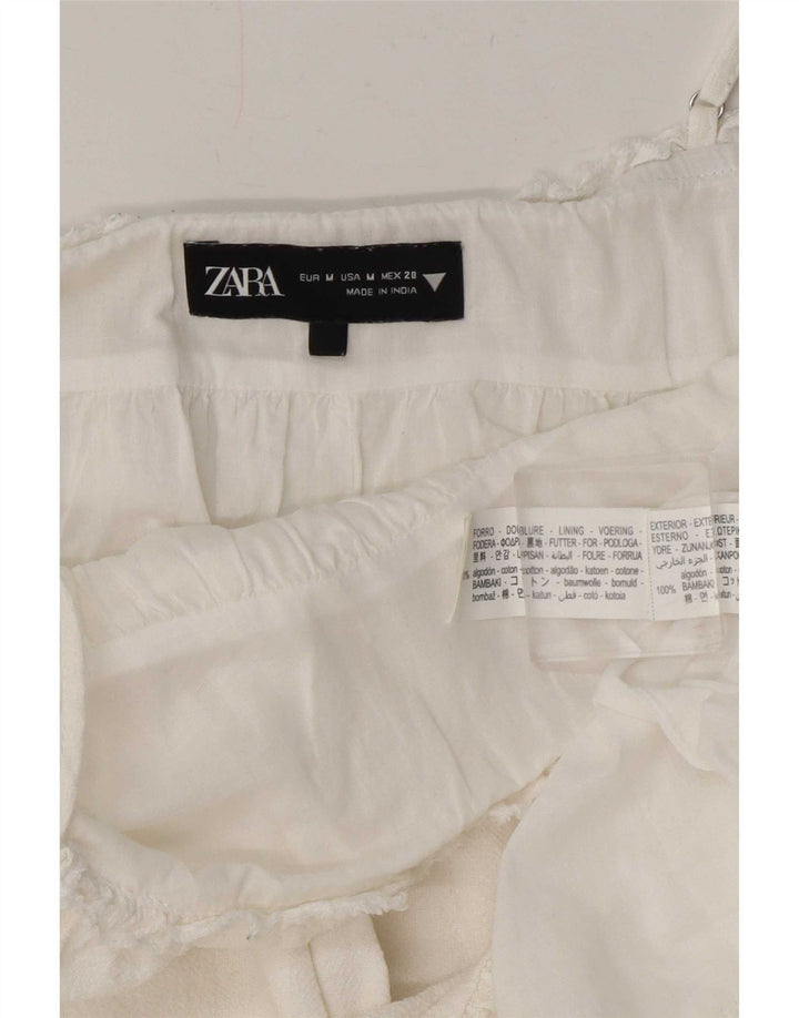 Prendisole da donna Zara UK 12 cotone bianco medio