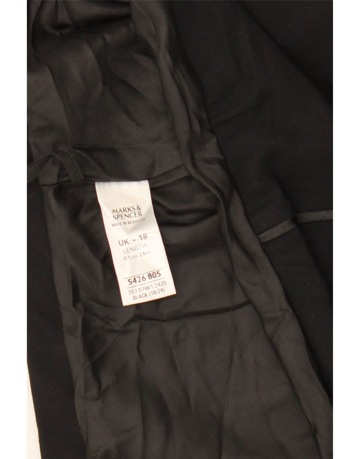 Gonna a trapezio da donna Marks & Spencer UK 18 XL W40 poliestere nero