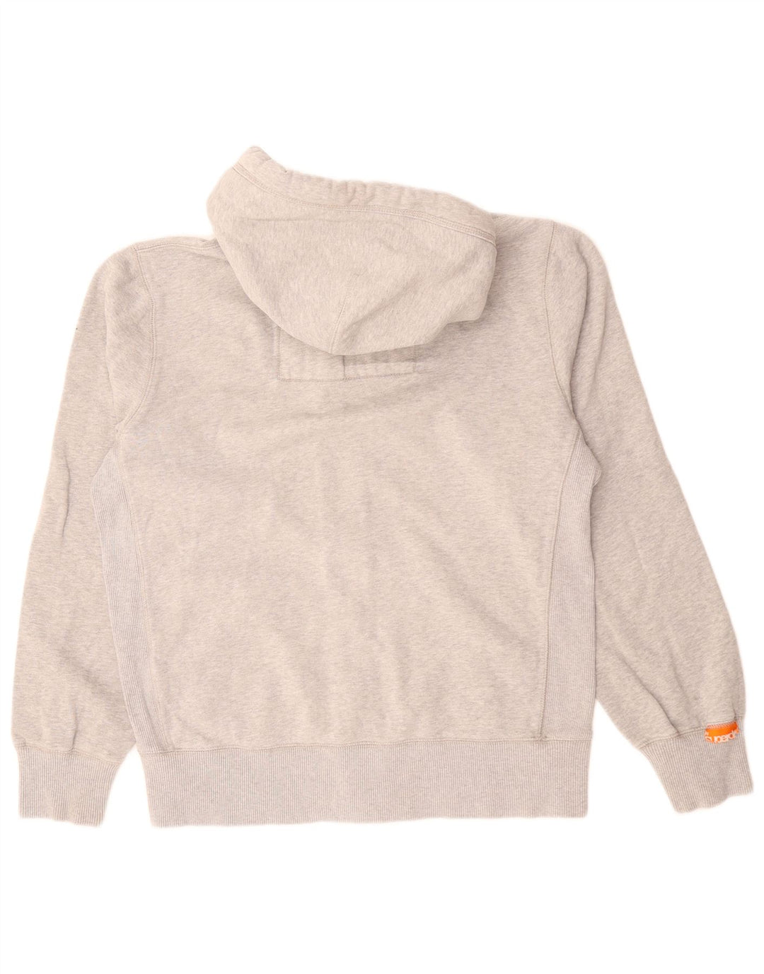 Maglione con cappuccio con zip grafica da uomo SUPERDRY grande cotone grigio