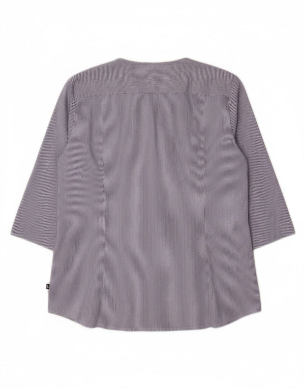 MARINA YACHTING Camicia da donna con maniche a 3/4 Camicetta UK 18 XL Gessato blu