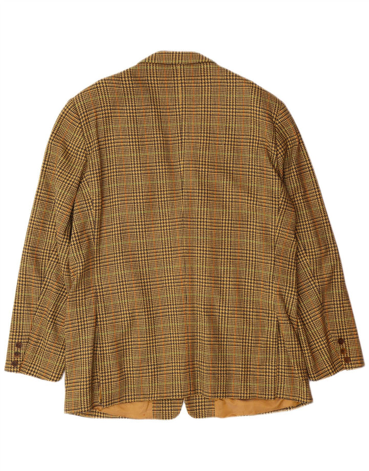 BYBLOS Giacca blazer da uomo a 3 bottoni IT 54 2XL Pied de poule giallo