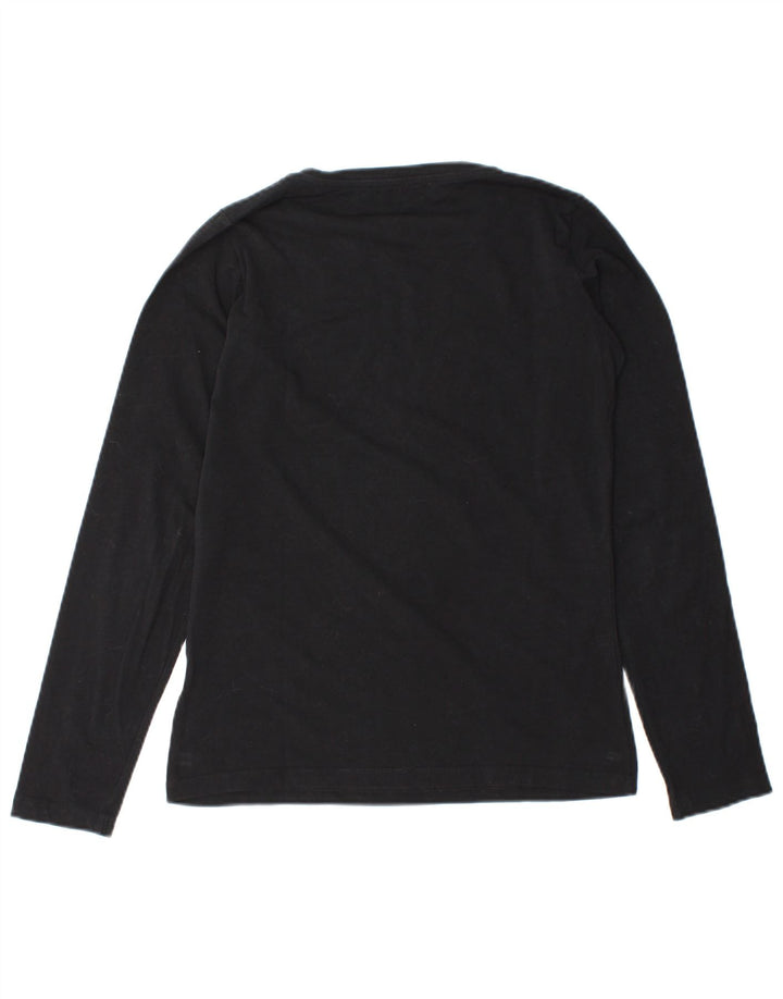 Top grafico da donna Trussardi Jeans manica lunga UK 12 medio nero