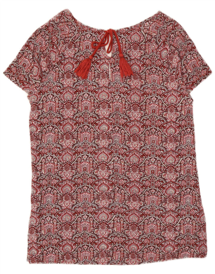 Top tunica da donna Fat Face UK 12 Viscosa floreale rossa media