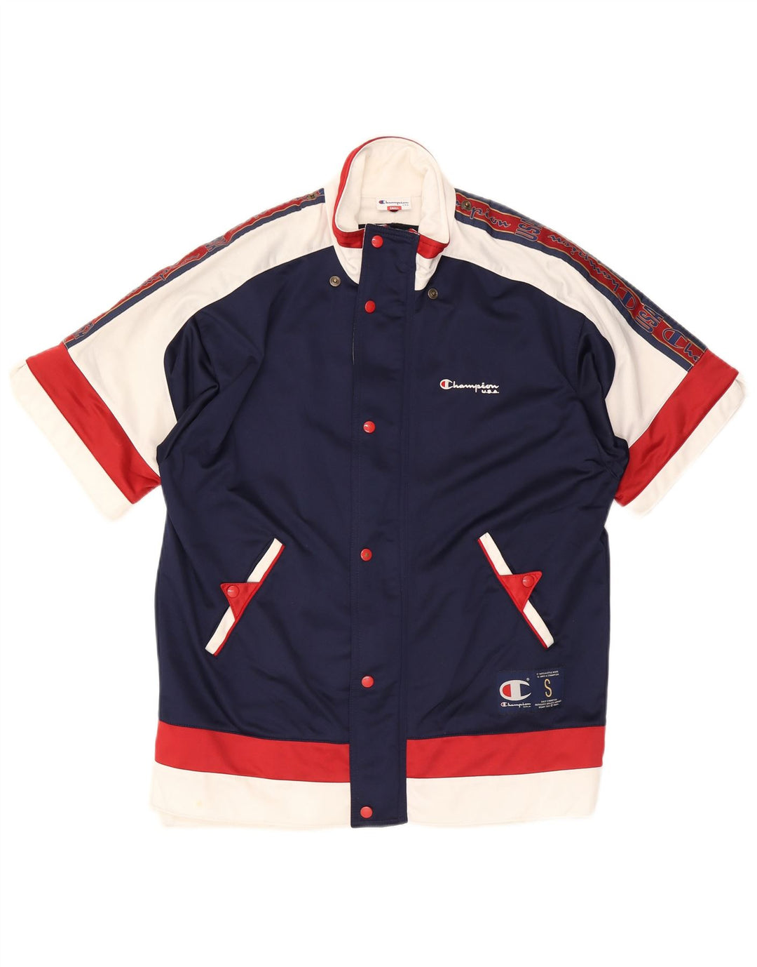 Giacca da tuta da uomo a maniche corte Champion Small Colorblock blu navy