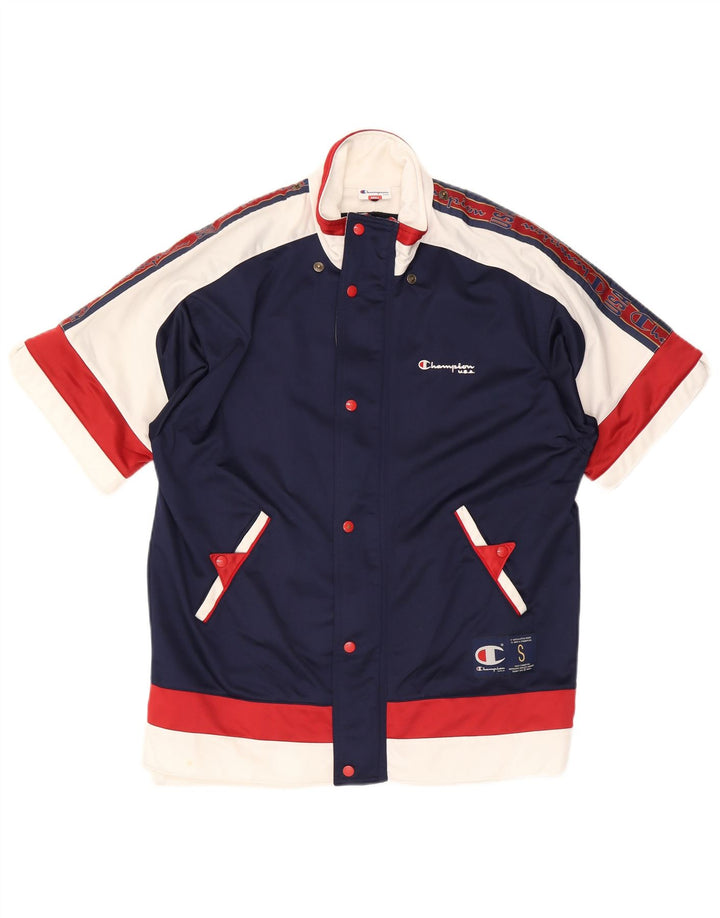 Giacca da tuta da uomo a maniche corte Champion Small Colorblock blu navy