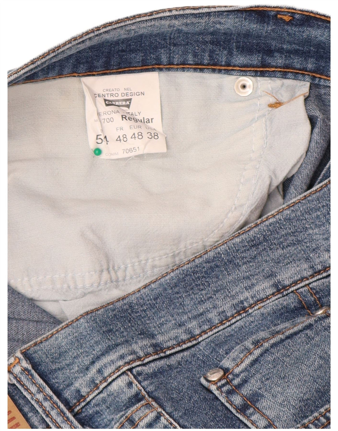 Jeans dritti regolari da uomo Carrera 700 W38 L28 cotone blu