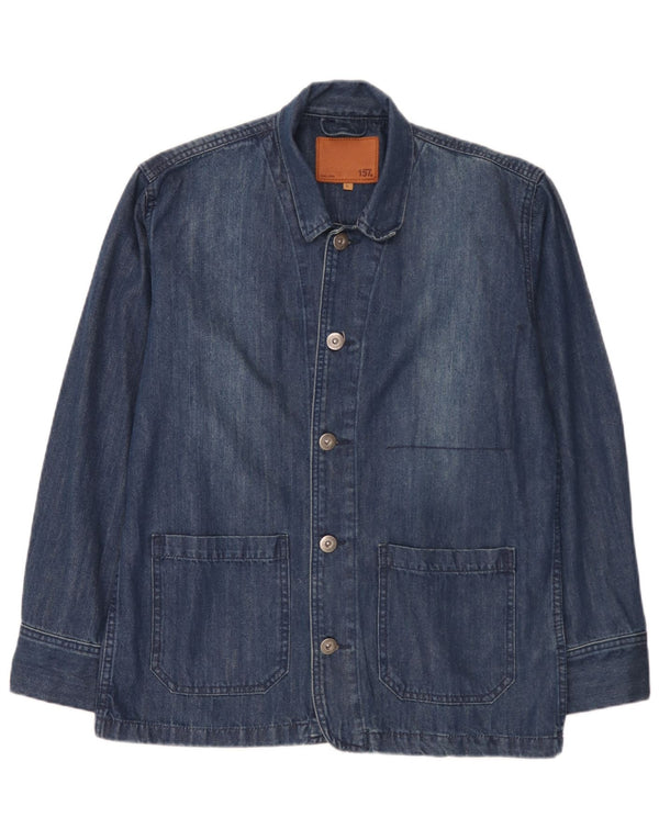 Lager 157 Giacca blazer a 5 bottoni in denim da uomo UK 40 Grande cotone blu