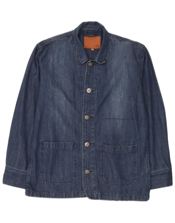 Lager 157 Giacca blazer a 5 bottoni in denim da uomo UK 40 Grande cotone blu