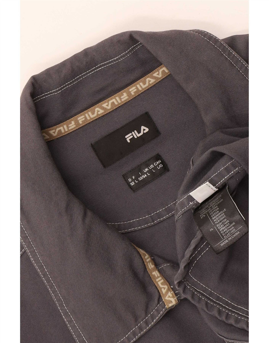 Giacca utility da uomo Fila UK 40 grande cotone grigio