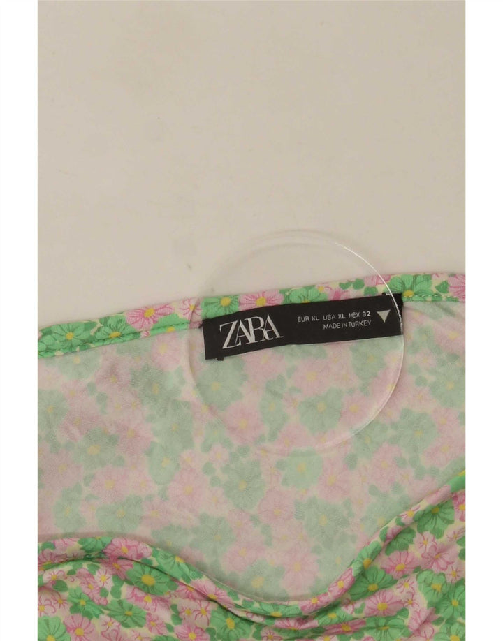 Minigonna Zara da donna XL W32 floreale multicolore
