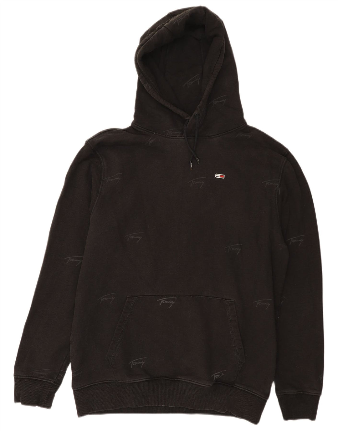 TOMMY HILFIGER Felpa con cappuccio grafica da uomo XL in cotone nero