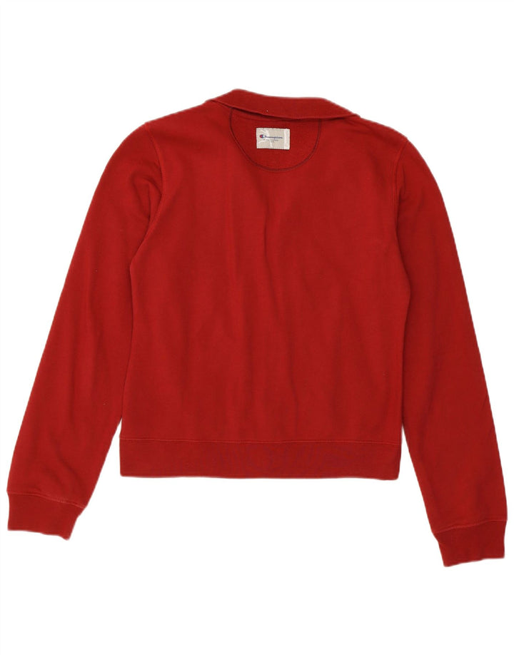 CHAMPION Giacca da tuta grafica corta da donna UK 10 piccola Borgogna