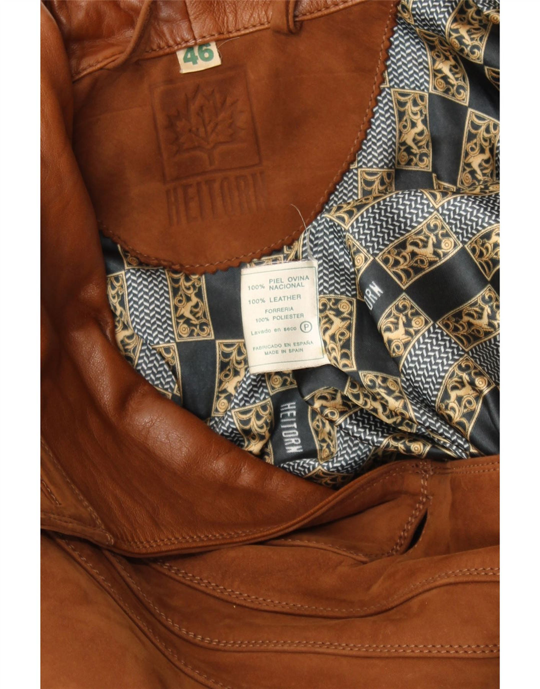 Soprabito da donna in pelle scamosciata HEITORN EU 46 XL in pelle marrone