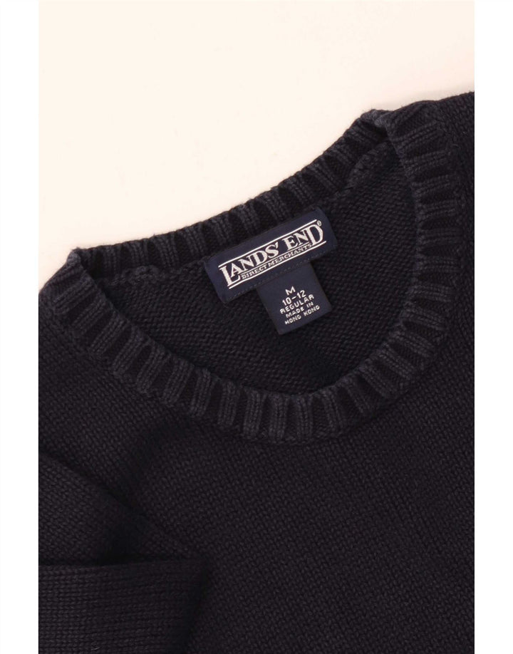 Maglione maglione con scollo a barca per ragazzi Lands End 10-11 anni blu navy medio