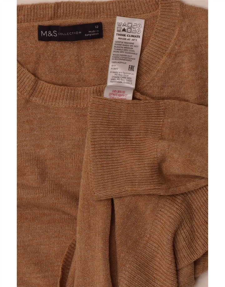 Maglione maglione girocollo da donna Marks & Spencer UK 12 Acrilico beige medio
