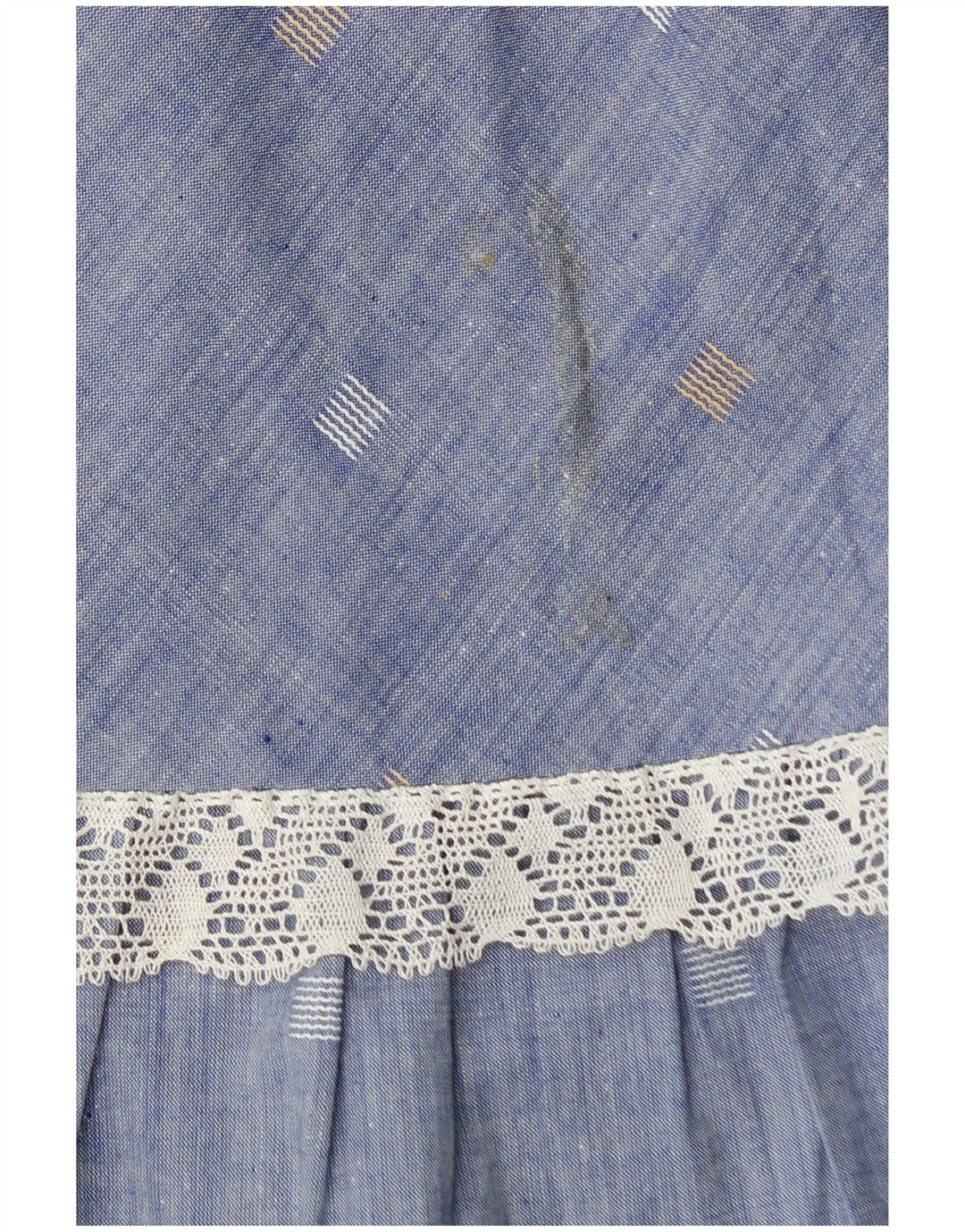 Gonna lunga da donna vintage W28 blu medio maculato